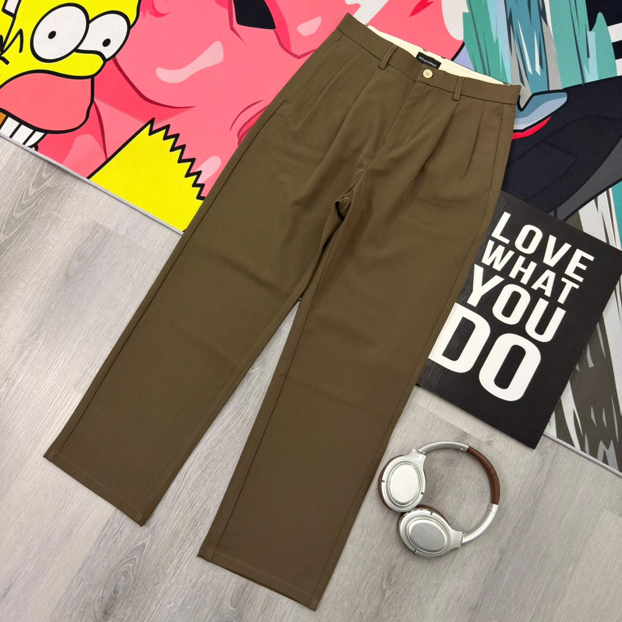 Premium Wide Leg Relaxed Fit Formal Brown Pant - Image 3