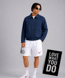 Premium Minimalist Zip Up Blue Jacket