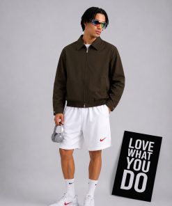 Premium Minimalist Zip Up Dark Olive Jacket