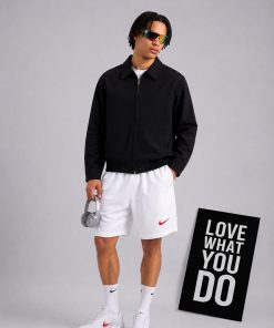 Premium Utility Bomber Black Jacket