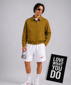 Premium Minimalist Zip Up Tan Jacket