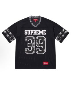 Vintage Mesh Graphic Number Jersey Black Grey