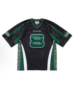 Vintage Mesh Graphic Number Jersey Black Green