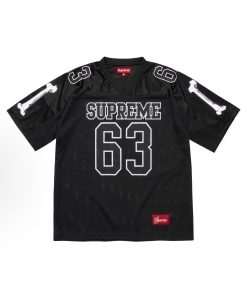 Vintage Mesh Bone Graphic Number Jersey Black