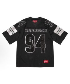 Vintage Mesh Graphic Number Jersey Black Silver