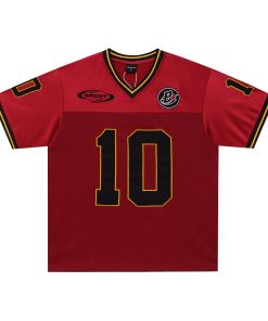 Vintage Mesh Graphic Number Premium Jersey Black Maroon