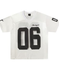 Vintage Mesh Graphic Number Premium Jersey Black White