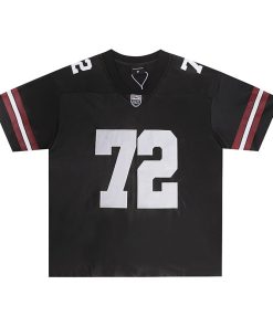 Vintage Mesh Graphic Number Premium Jersey Maroon Grey Black