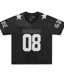 Vintage Mesh Graphic Number Premium Jersey White Black