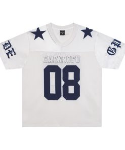 Vintage Mesh Graphic Number Premium Jersey White Navy