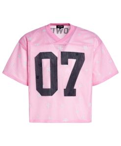 Vintage Mesh Graphic Number Premium Jersey Back Pink