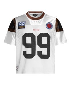 Vintage Mesh Graphic Number Premium Jersey Black White Sliver
