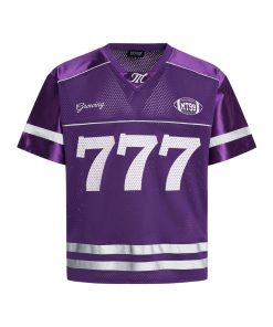 Vintage Mesh Graphic Number Jersey White Violet
