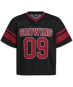 Vintage Mesh Graphic Number Jersey Black Red