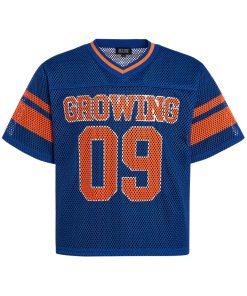 Vintage Mesh Graphic Number Jersey Blue Orange