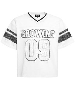 Vintage Mesh Graphic Number Jersey White Grey