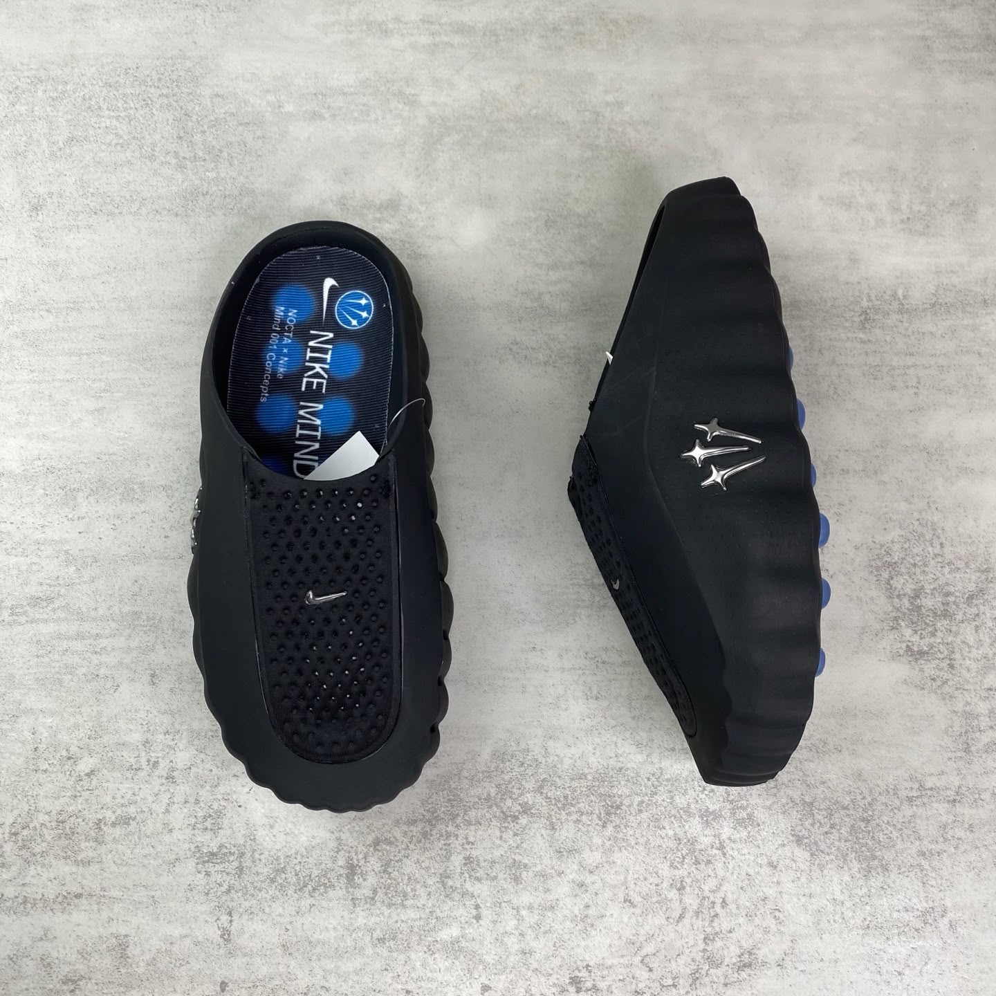 Lightweight Comfort Slide Sandals Casual Everyday Slip On Slippers Navy & Black - Image 2