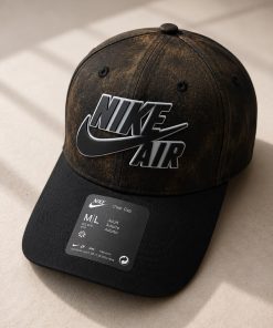 Premium Two Tone Snapback Cap Embroidered Logo Casual Streetwear Rust Black Hat