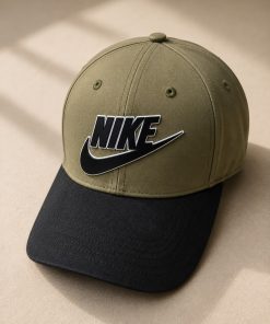 Premium Two Tone Snapback Cap Embroidered Logo Casual Streetwear Olive Black Hat