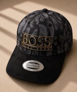 Premium Two Tone Snapback Cap Embroidered Logo Casual Streetwear Black Golden Grey Hat