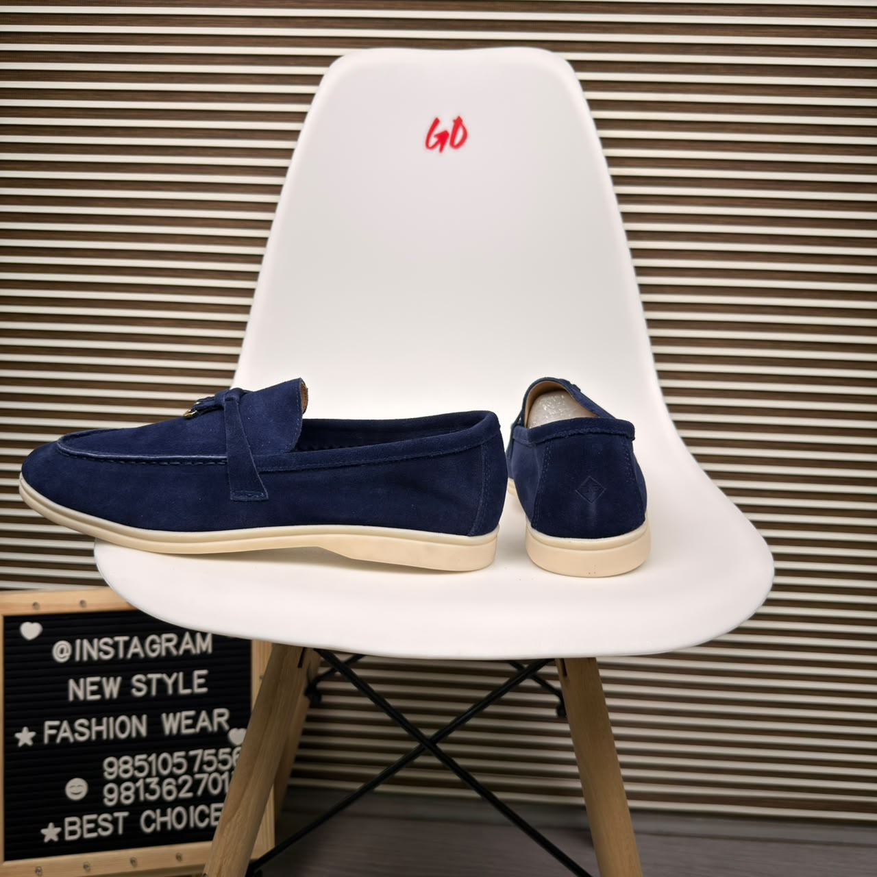 Classic Casual Everyday Lightweight Slip-On Dark Blue Loafer - Image 2