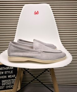 Minimal Moc-Toe Casual Lightweight Slip-On Grey Loafers
