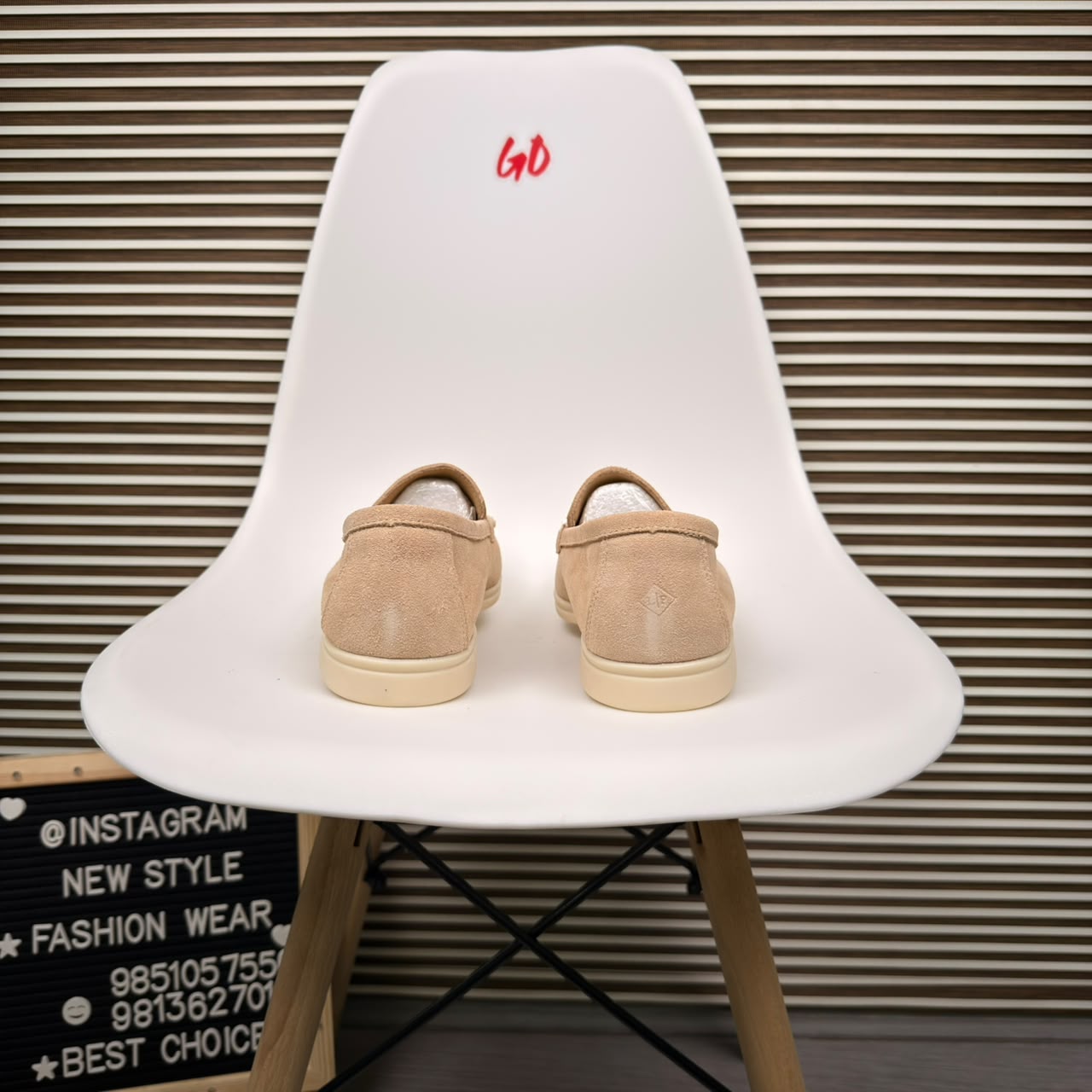 Minimal Moc-Toe Casual Lightweight Slip-On Beige Loafer - Image 3