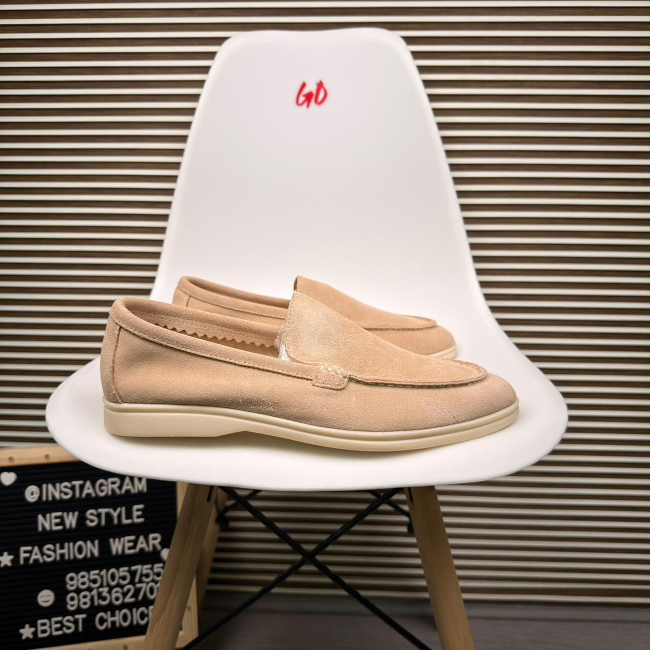 Minimal Moc-Toe Casual Lightweight Slip-On Beige Loafer