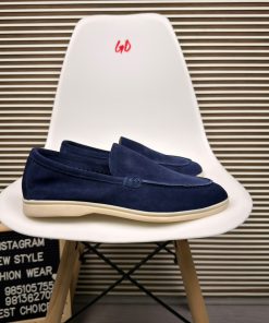 Minimal Moc-Toe Casual Lightweight Slip-On Dark Blue Loafer