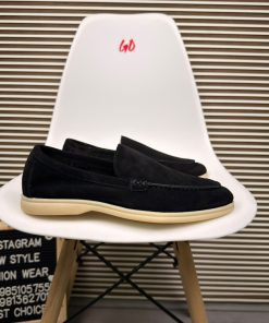Minimal Moc-Toe Casual Lightweight Slip-On Black Loafers