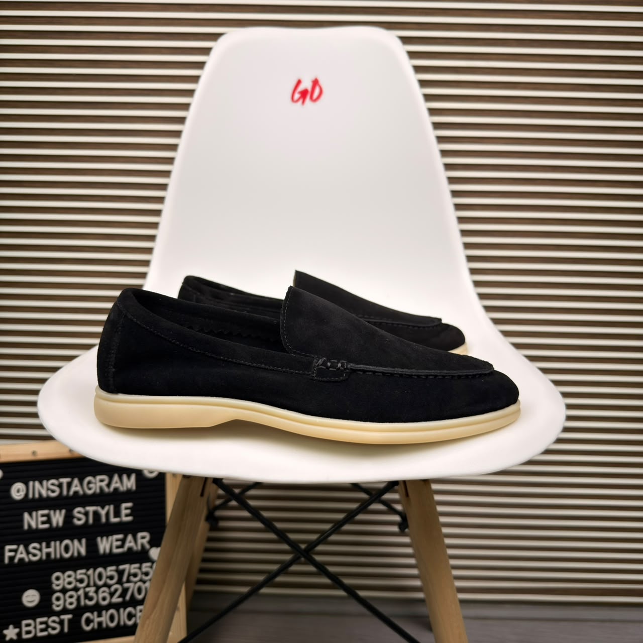 Minimal Moc-Toe Casual Lightweight Slip-On Black Loafers