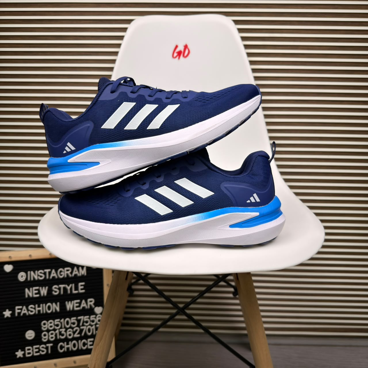 Everyday Performance Lightweight Cushioned Navy Blue & White Sneaker - Image 6