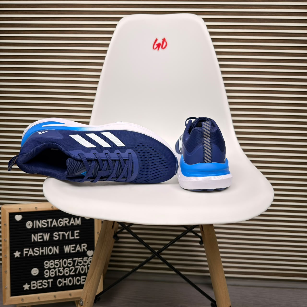 Everyday Performance Lightweight Cushioned Navy Blue & White Sneaker - Image 5