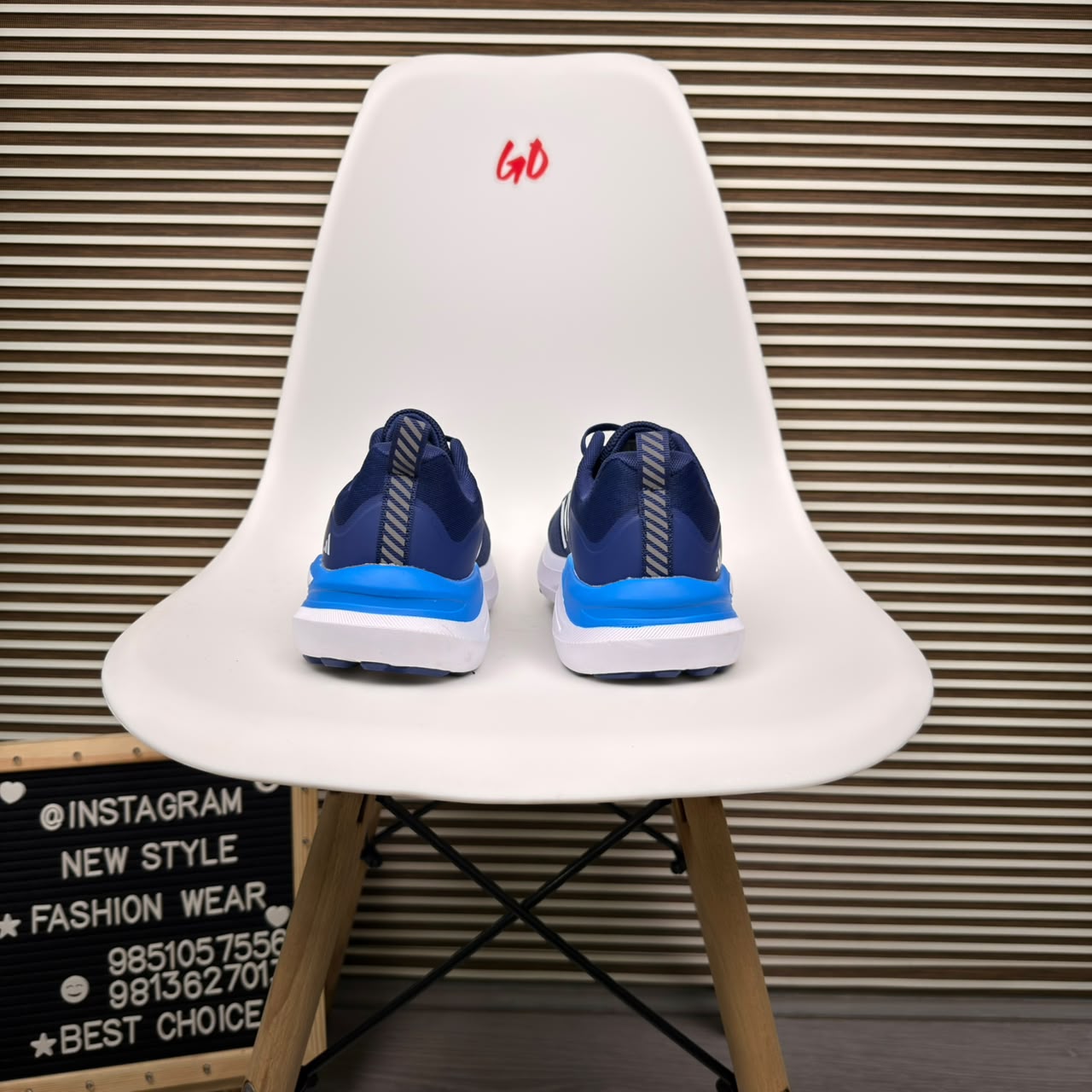 Everyday Performance Lightweight Cushioned Navy Blue & White Sneaker - Image 4