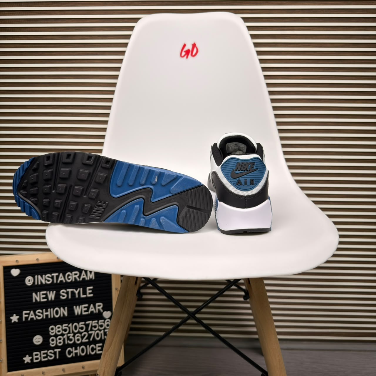 Layered Retro Cushion Blue Grey Sneaker - Image 6