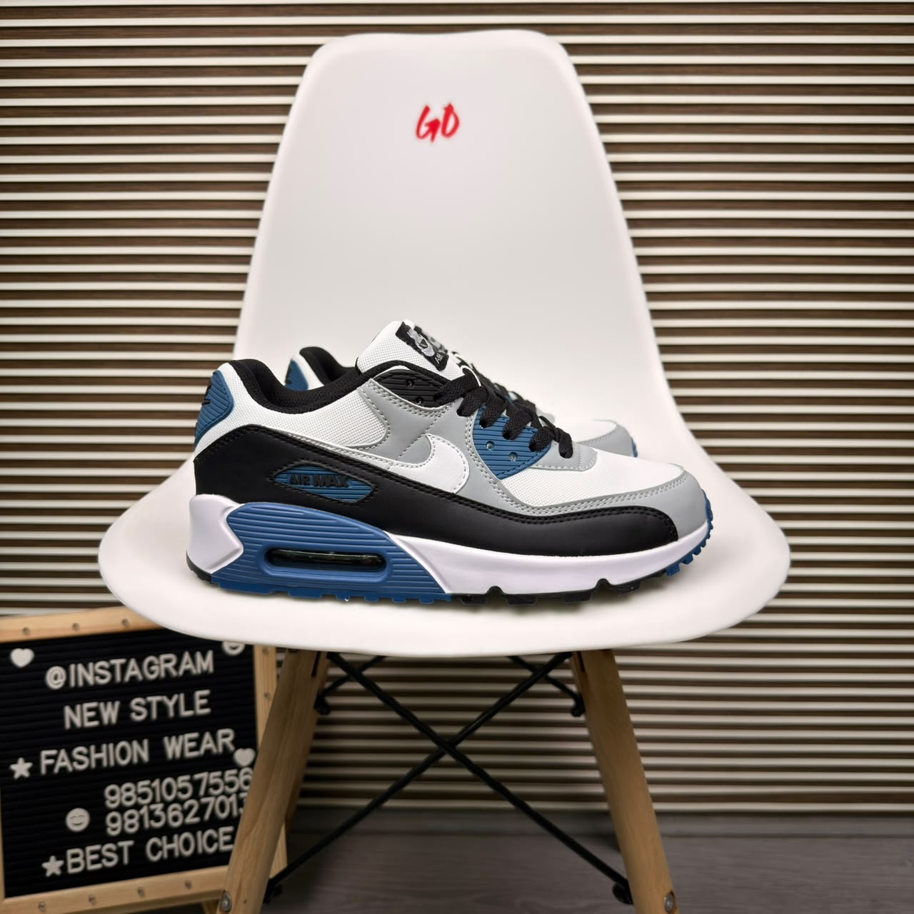 Layered Retro Cushion Blue Grey Sneaker