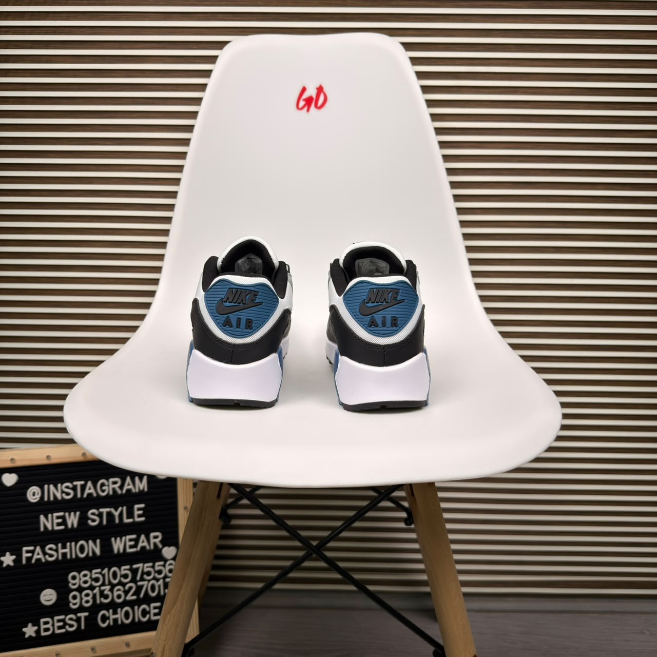 Layered Retro Cushion Blue Grey Sneaker - Image 4