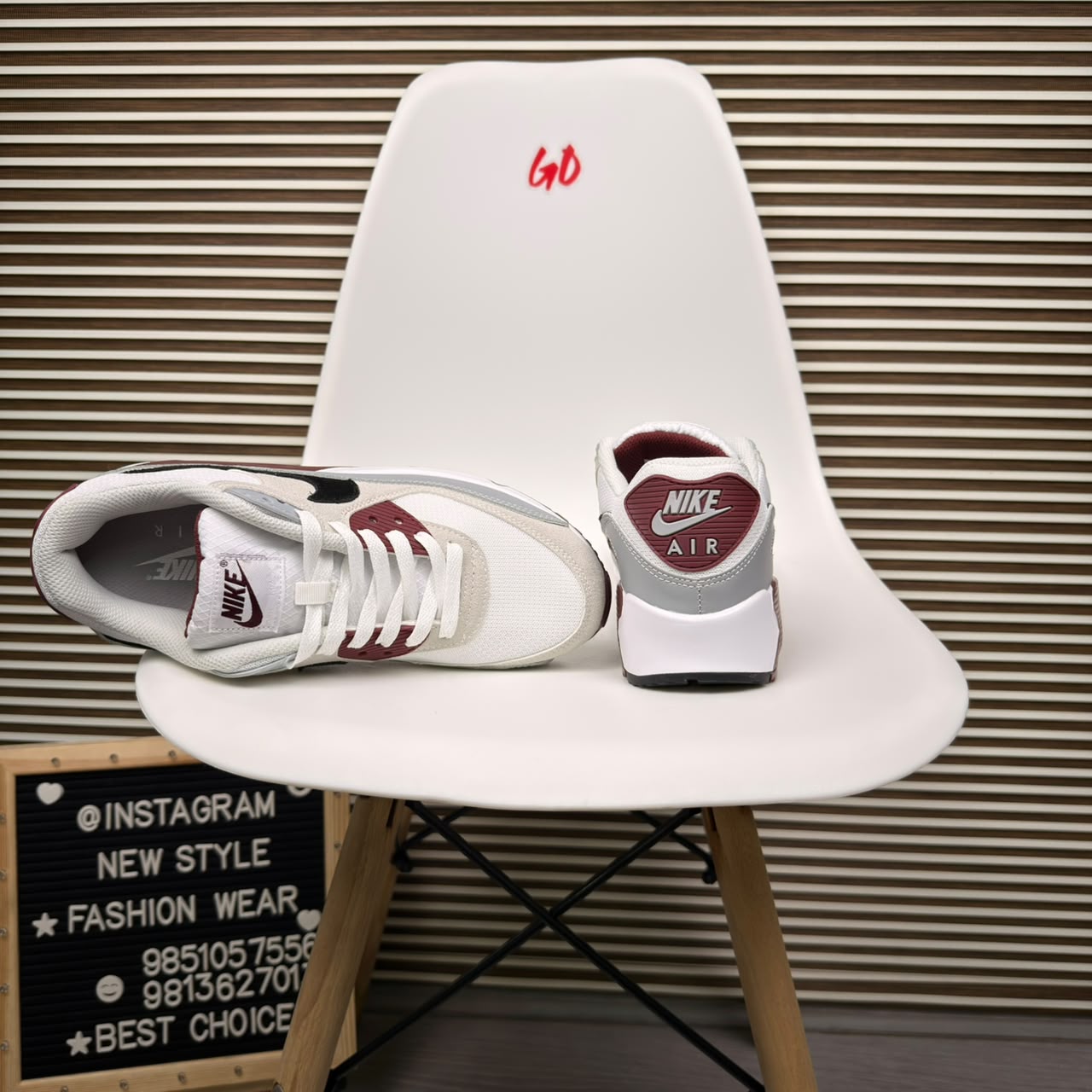 Layered Retro Cushion Maroon Grey Sneaker - Image 5