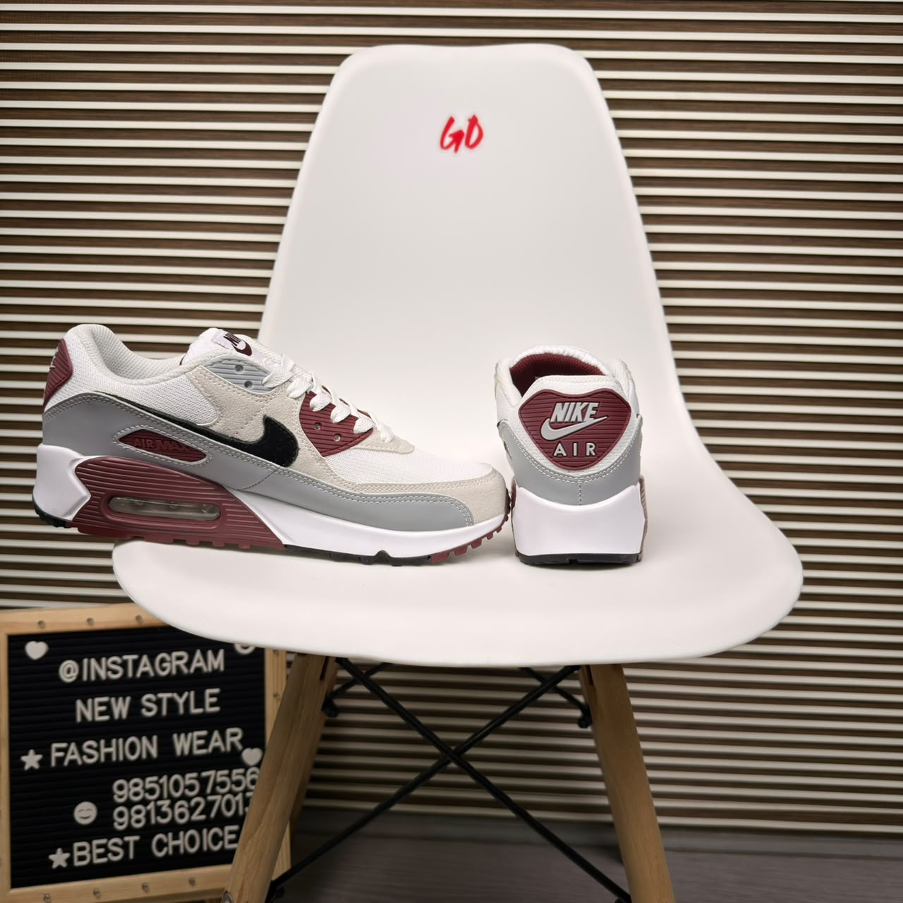 Layered Retro Cushion Maroon Grey Sneaker - Image 3