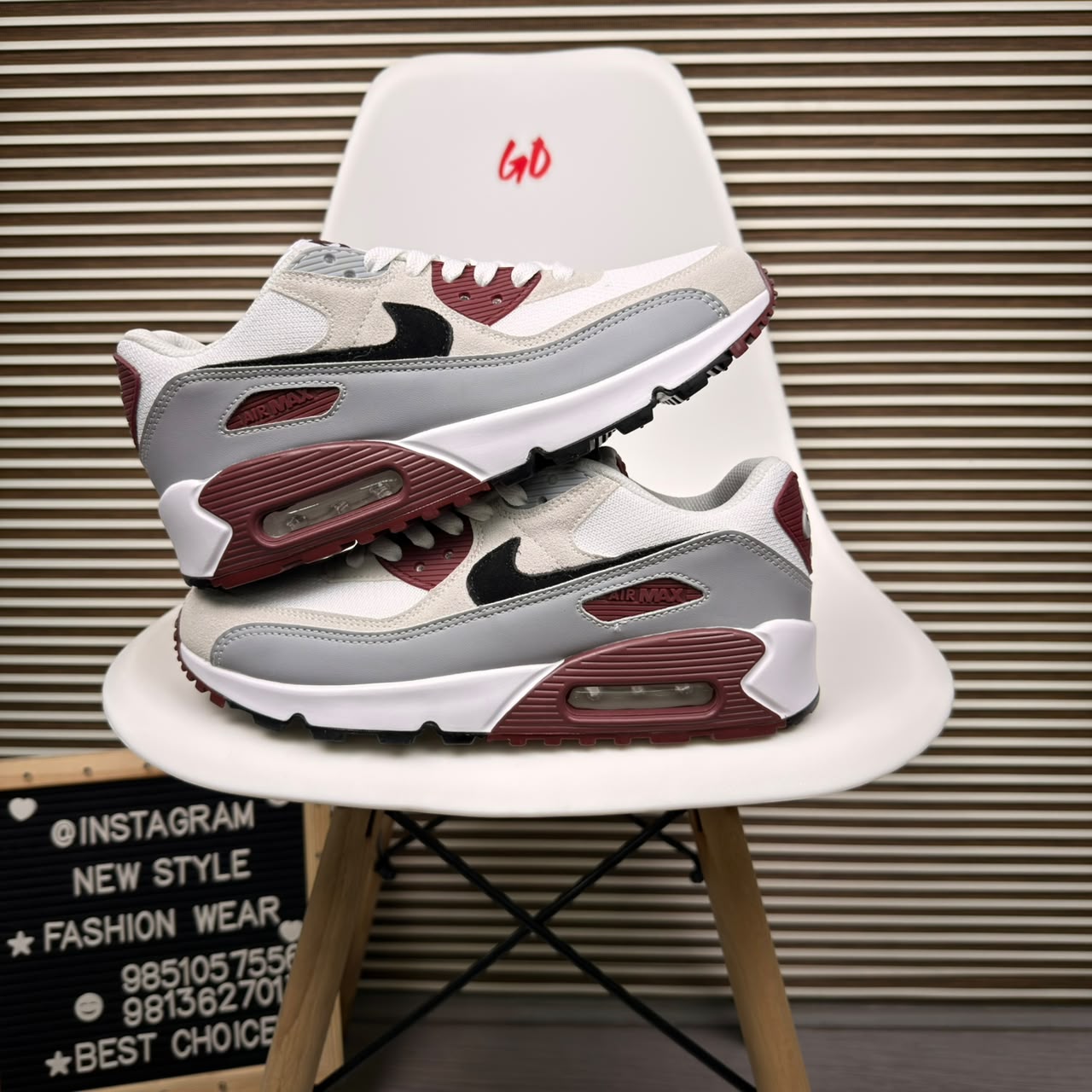 Layered Retro Cushion Maroon Grey Sneaker - Image 7