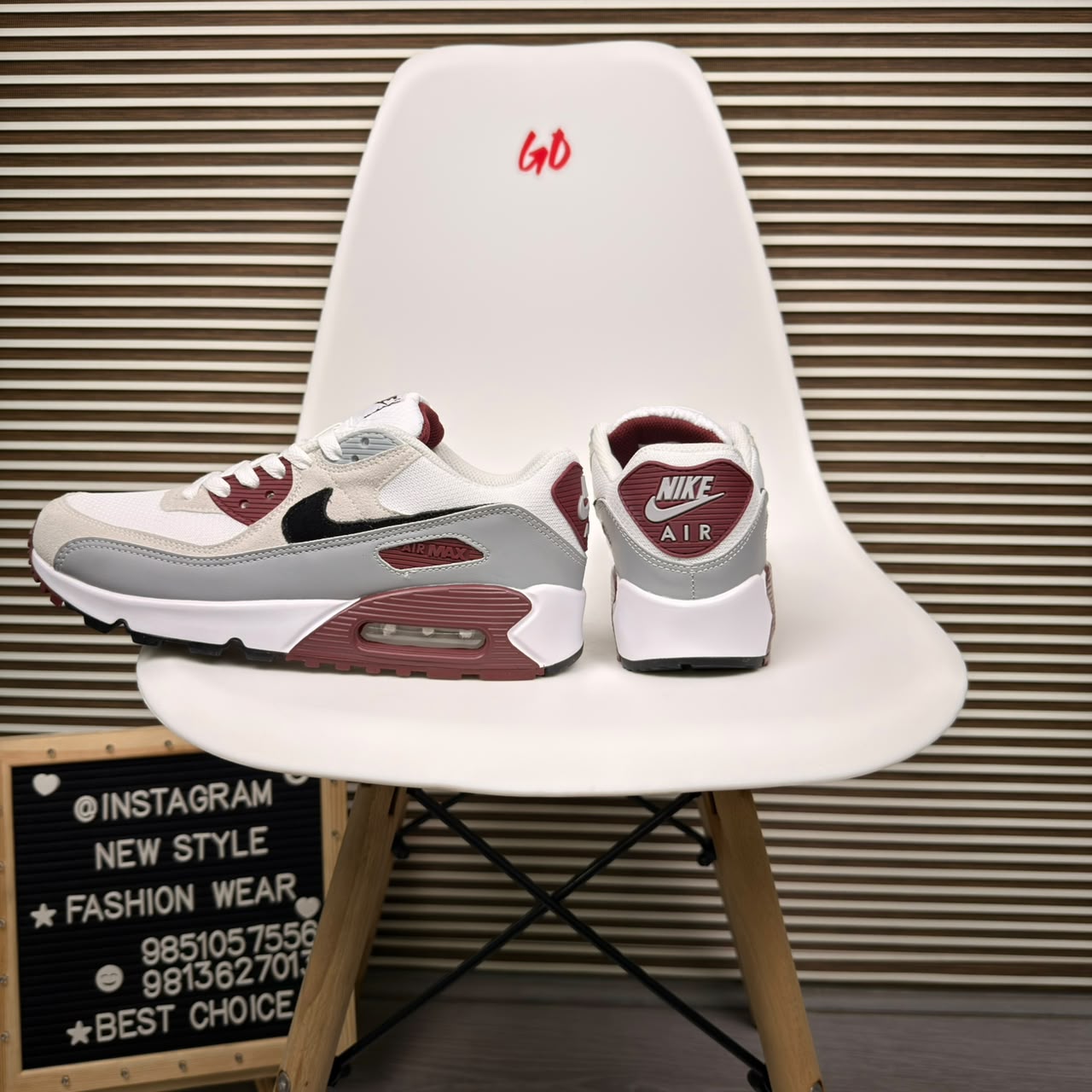 Layered Retro Cushion Maroon Grey Sneaker - Image 2