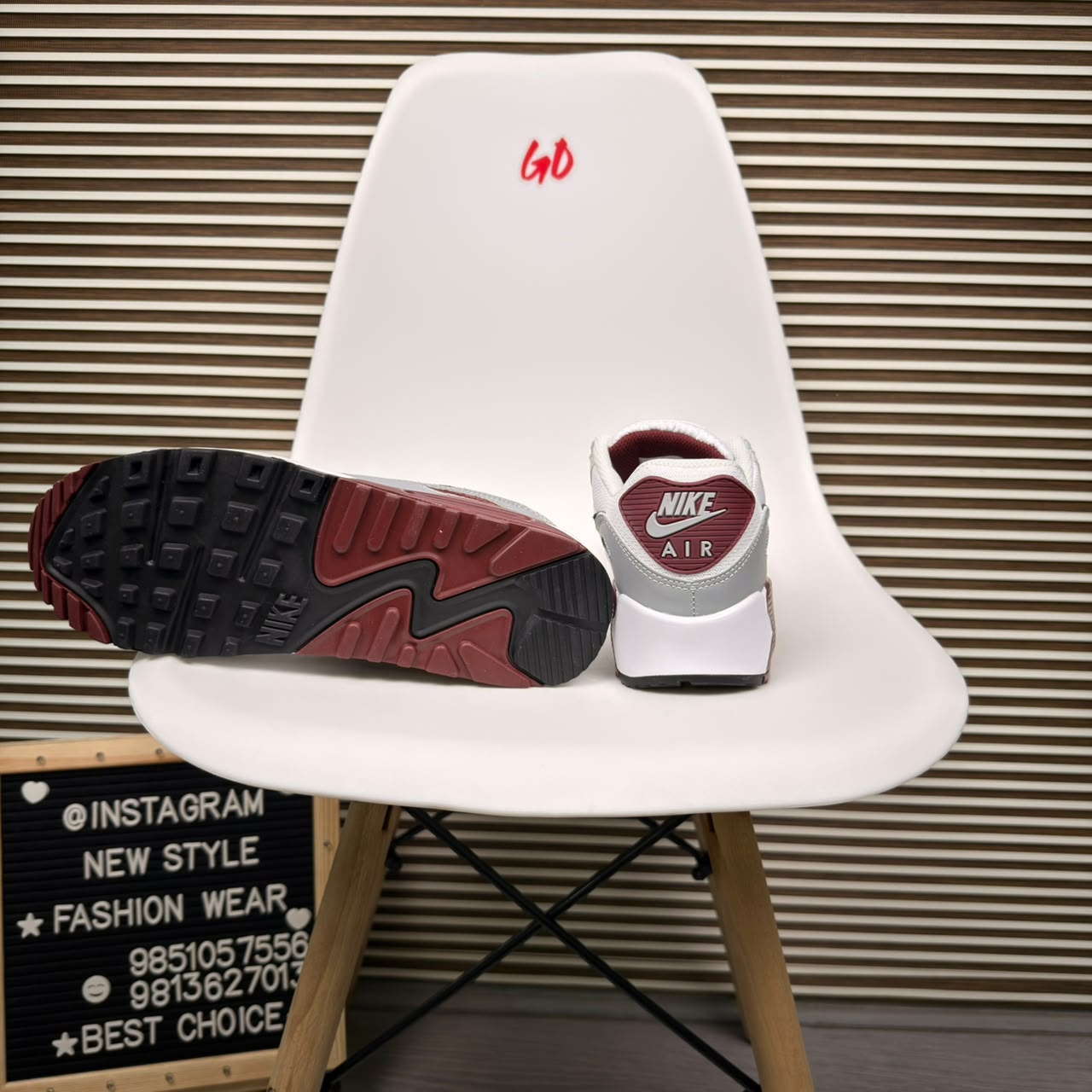 Layered Retro Cushion Maroon Grey Sneaker - Image 6