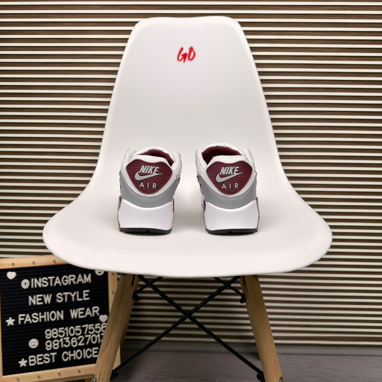 Layered Retro Cushion Maroon Grey Sneaker - Image 4