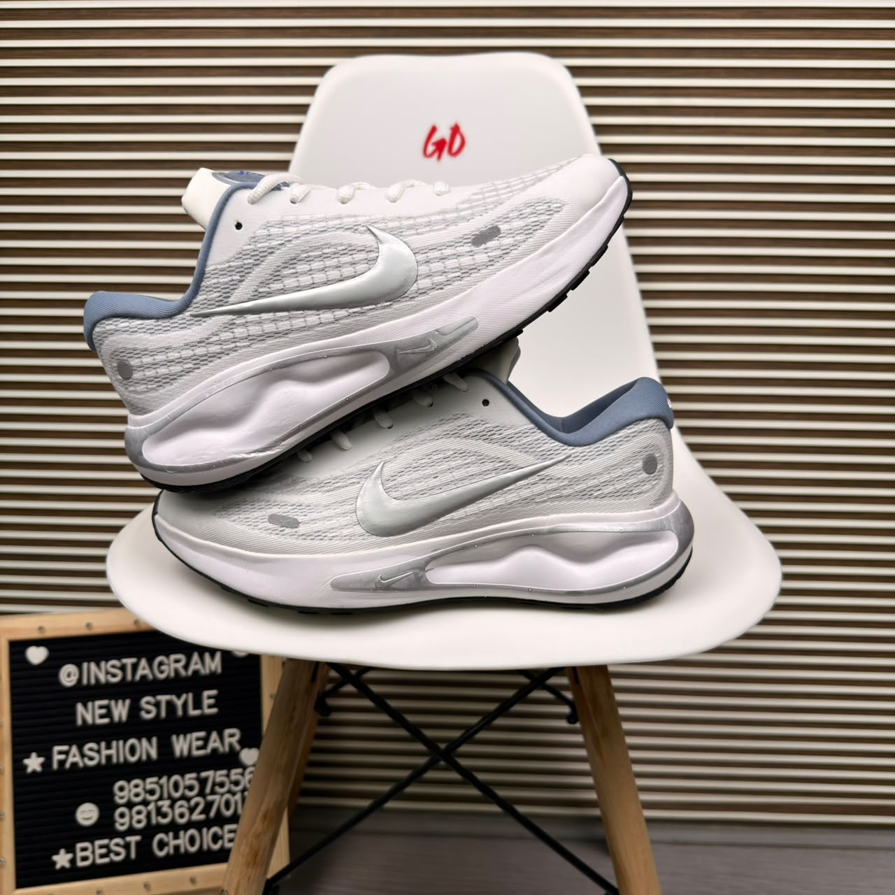 Grey & Silver Everyday Casual Comfortable Cushioned Sneaker - Image 7