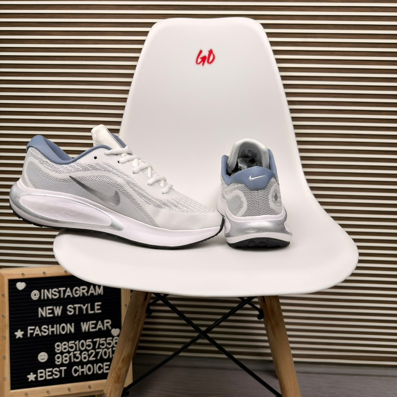 Grey & Silver Everyday Casual Comfortable Cushioned Sneaker - Image 3