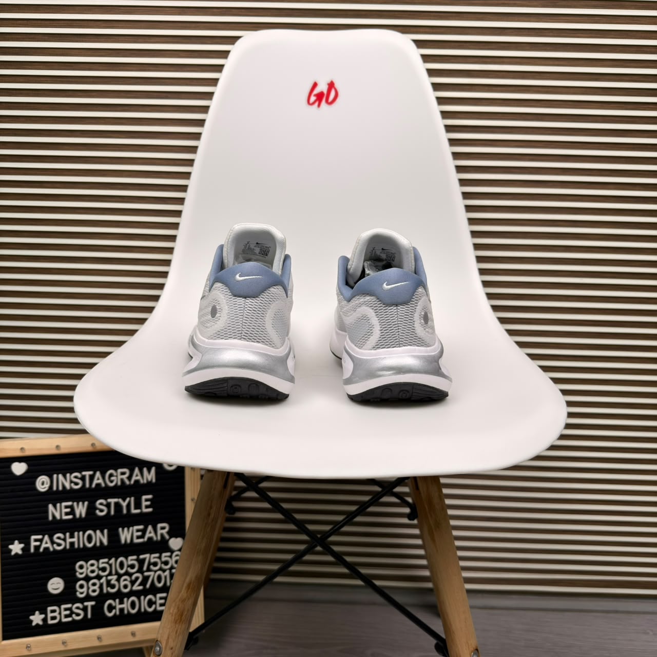 Grey & Silver Everyday Casual Comfortable Cushioned Sneaker - Image 4