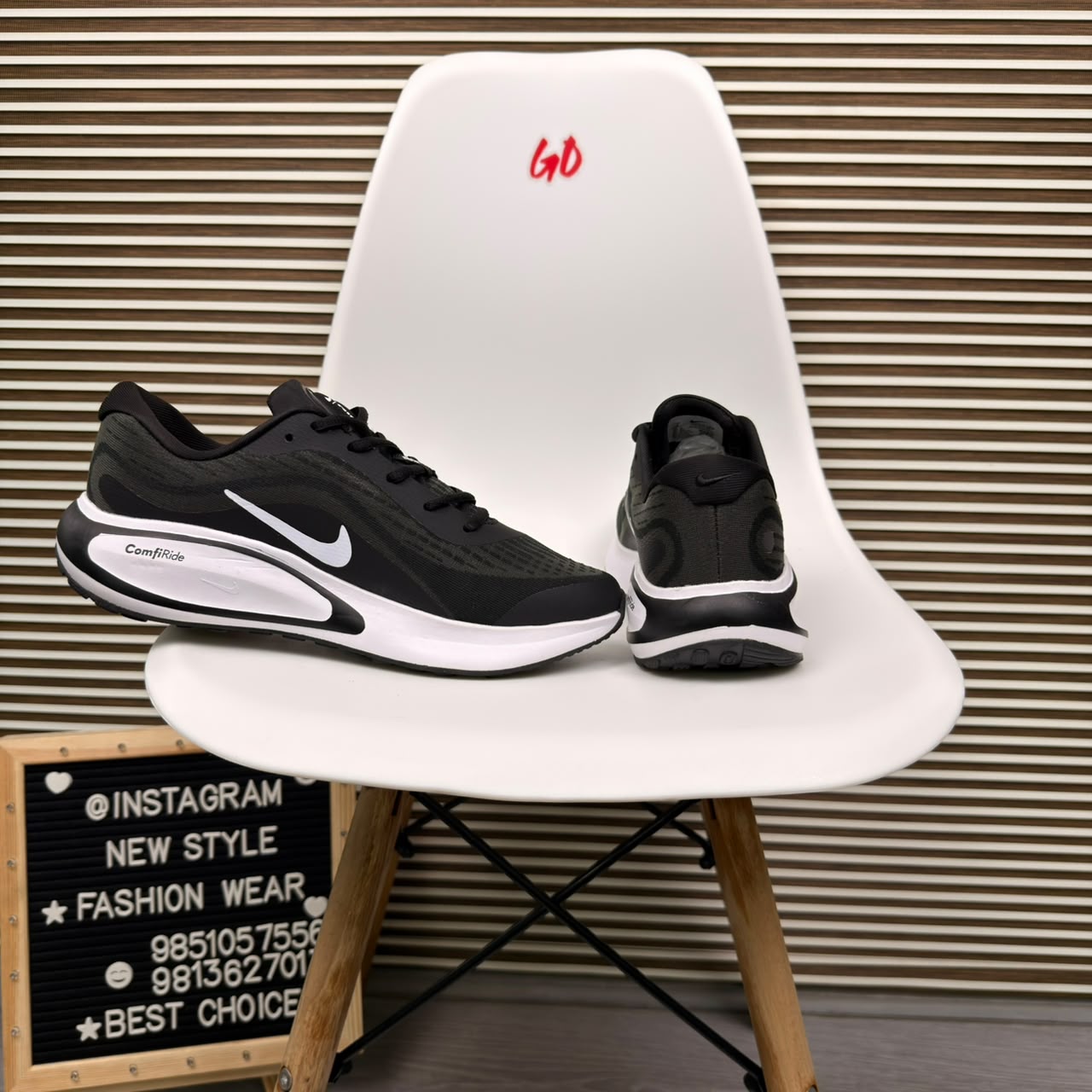 Black & White Everyday Casual Comfortable Cushioned Sneaker - Image 3