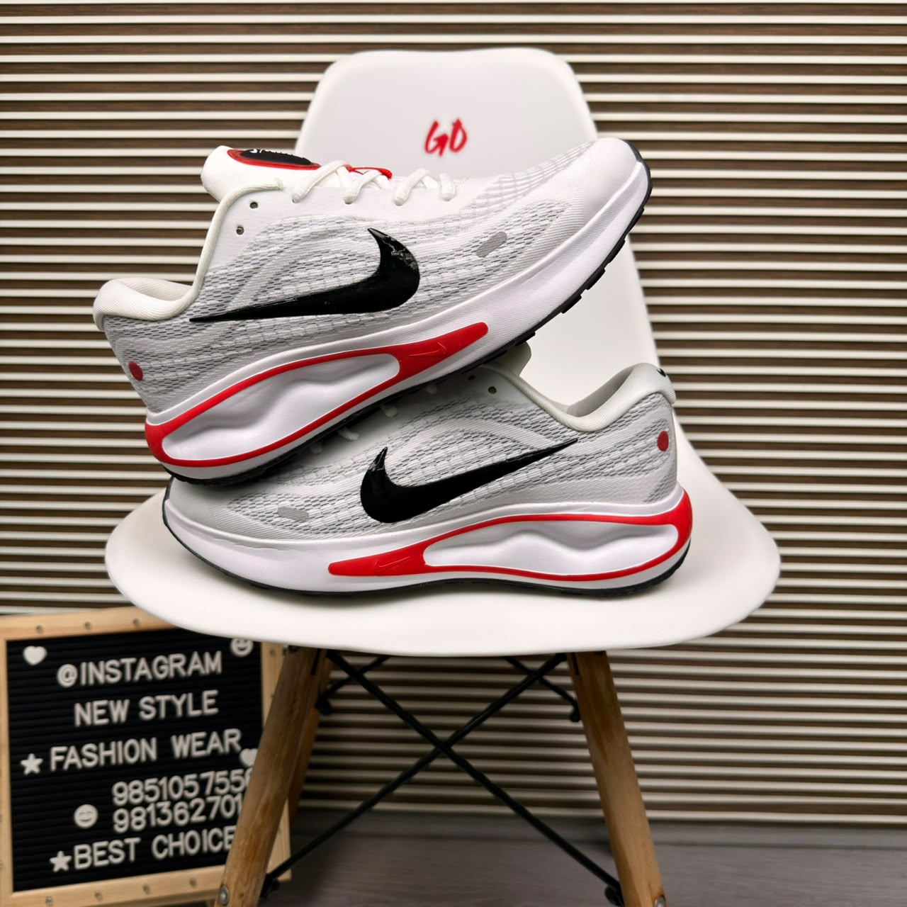 Red & Grey Everyday Casual Comfortable Cushioned Sneaker - Image 7
