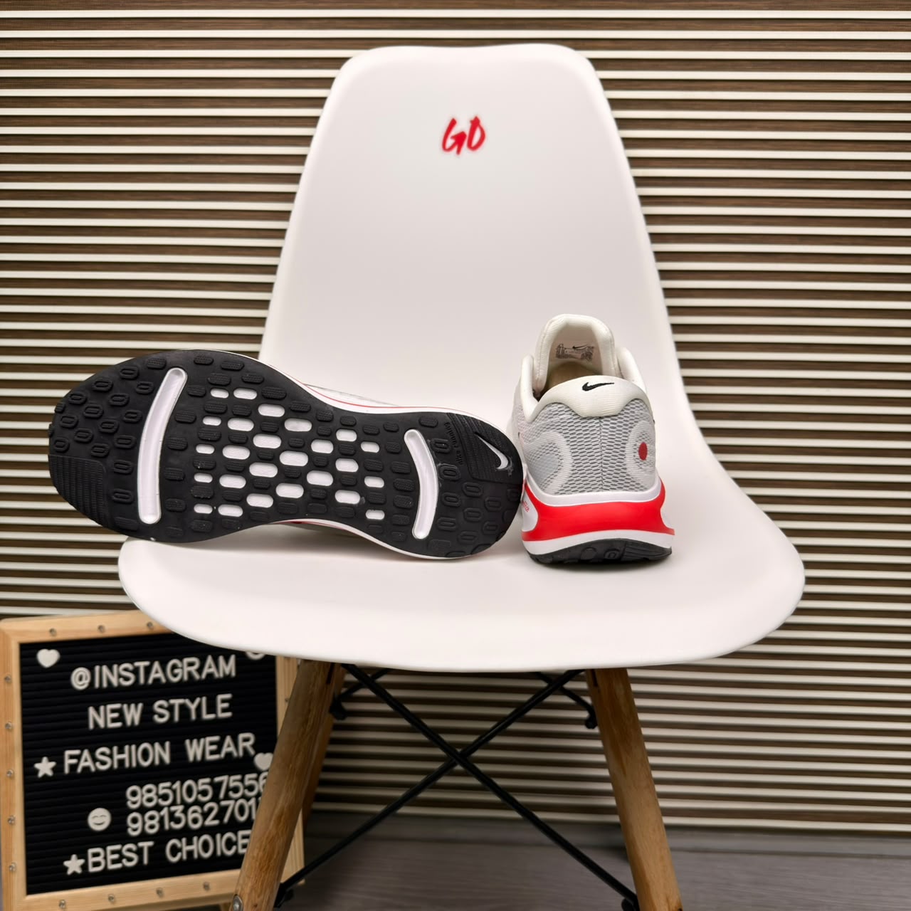 Red & Grey Everyday Casual Comfortable Cushioned Sneaker - Image 6