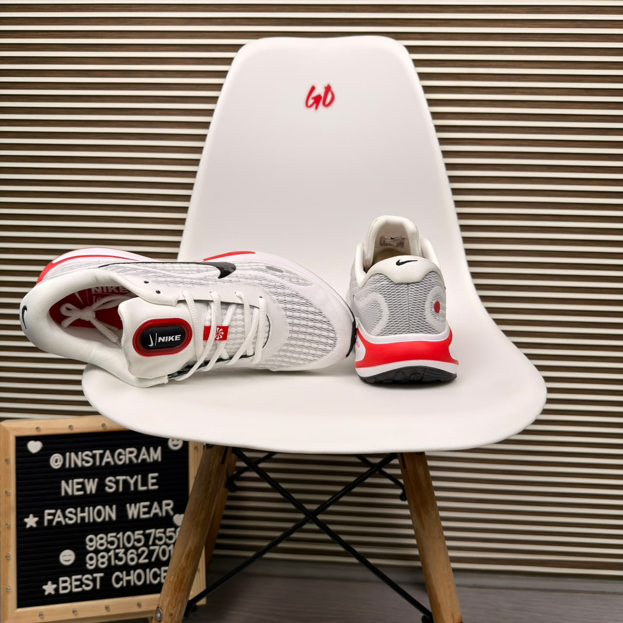 Red & Grey Everyday Casual Comfortable Cushioned Sneaker - Image 5